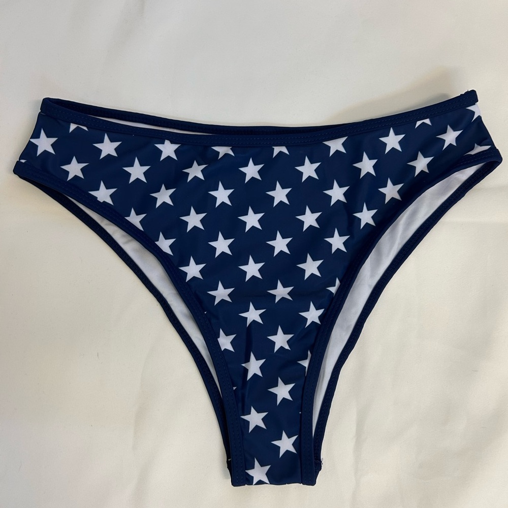 Navy Star Print Bikini Bottom
